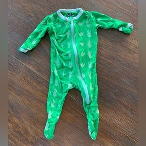 Kickee Pants Green Cactus Print Kids Pajamas